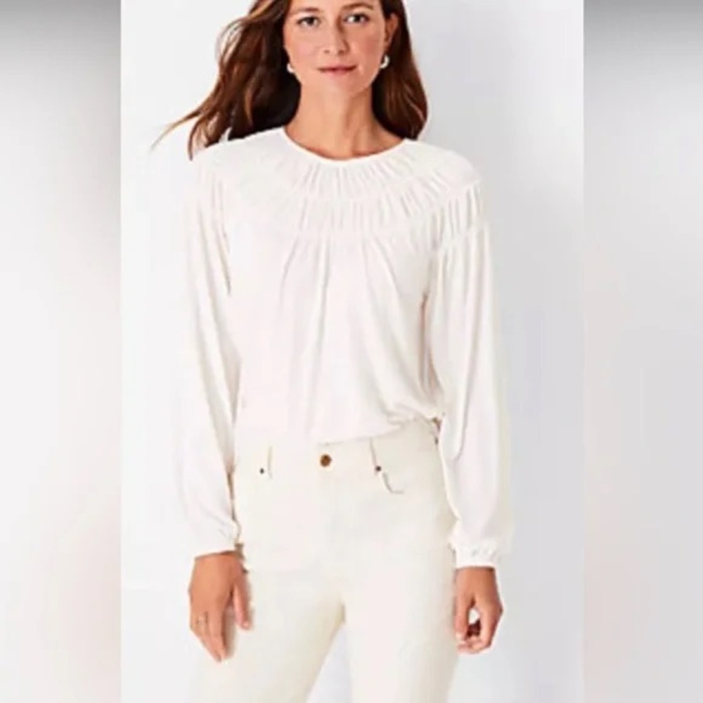 Ann Taylor Factory Off-White Women Blouse Size S